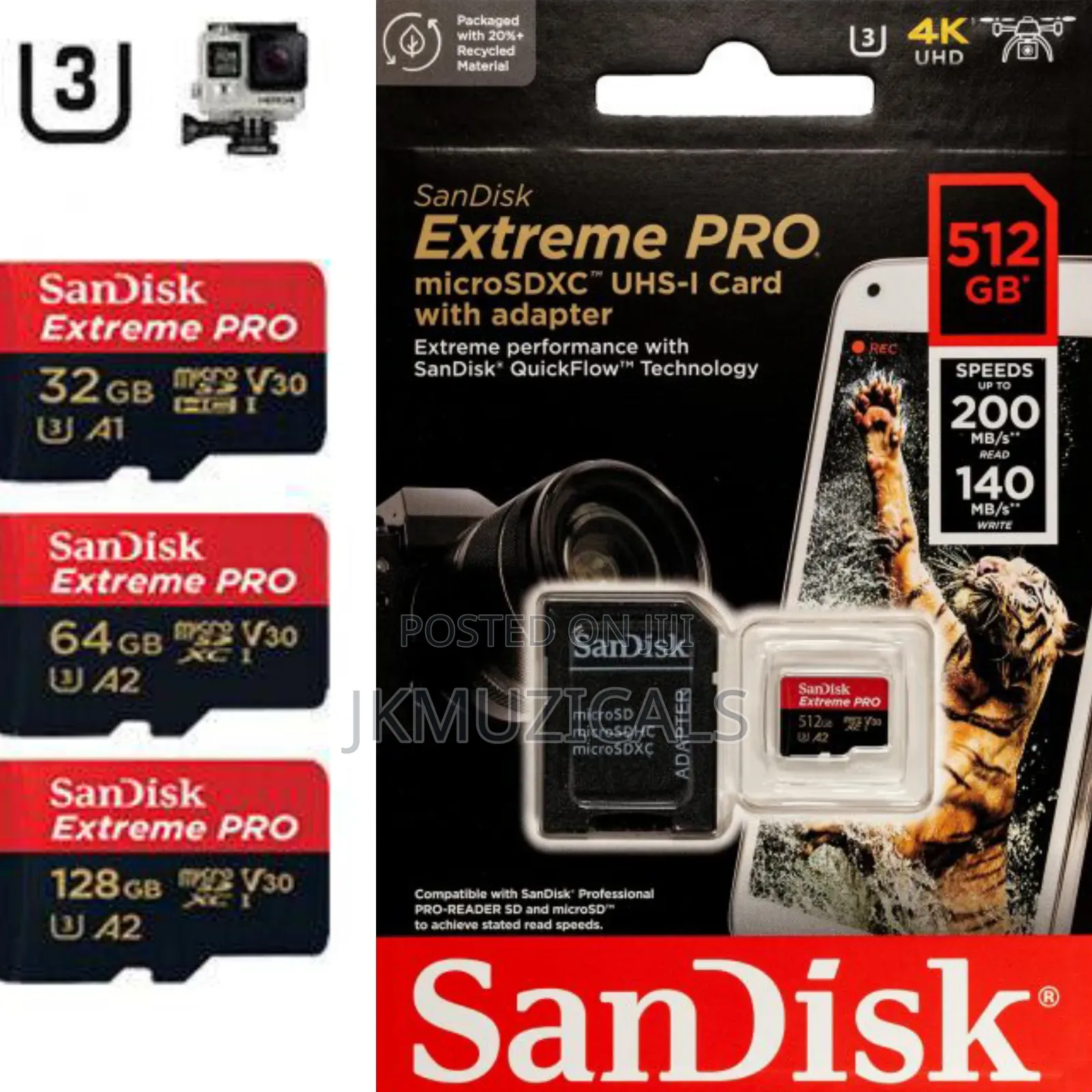 Camera Sd Card_ Sandisk Micro Sd 256gb 200mb/S_ Original Extreme Pro