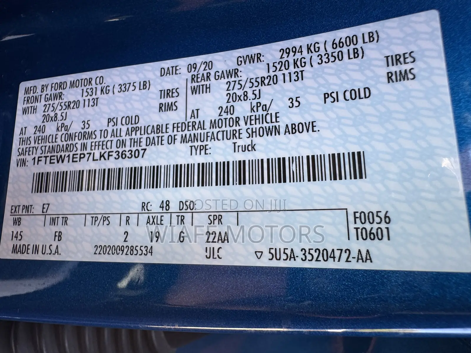 Ford F-150 XLT 4x4 SuperCrew Cab Styleside 6.5 ft. box 157 in. WB 2020