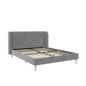 Photo - King Size Bed Frame (Light Gray)