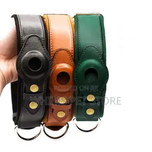 Leather Airtag Collar