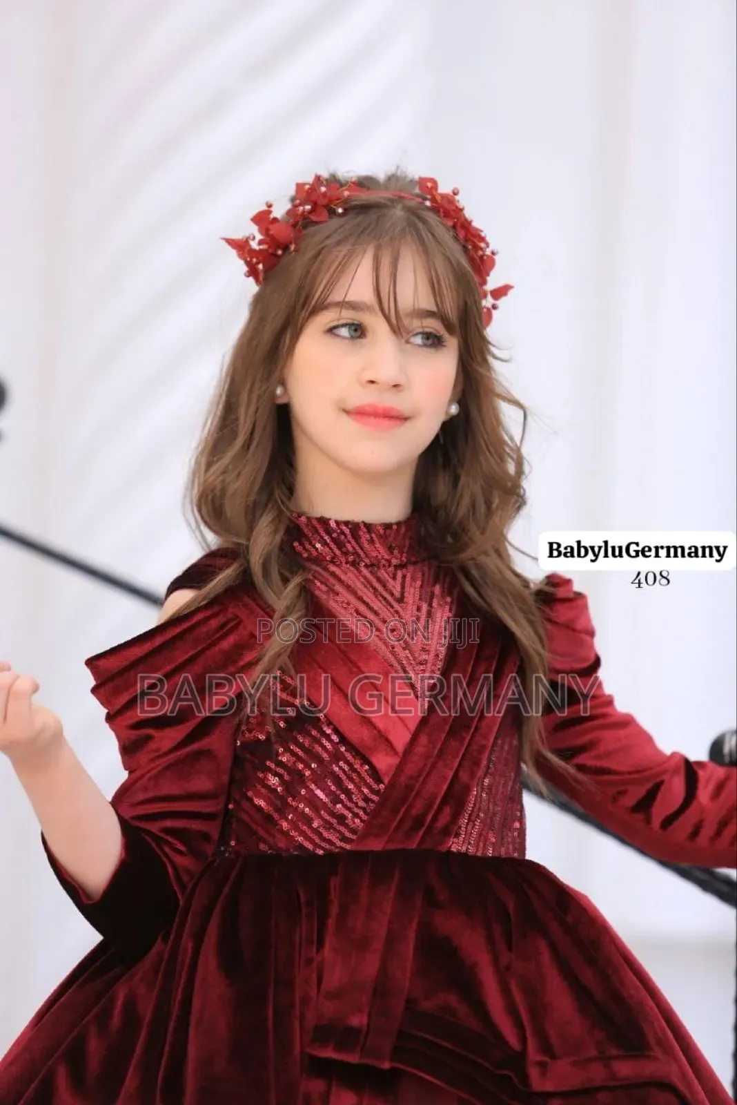 Luxury Turkey Brand Velvet Red Princess Ball Gown Dress