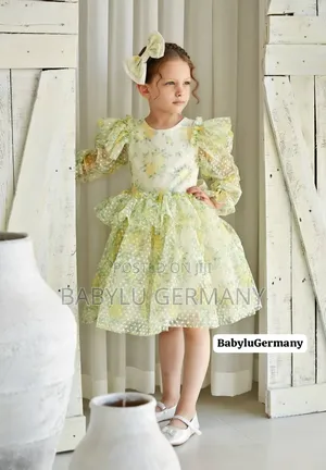 Luxury Brand Turkey Imported Green /Yellow Princess Dress