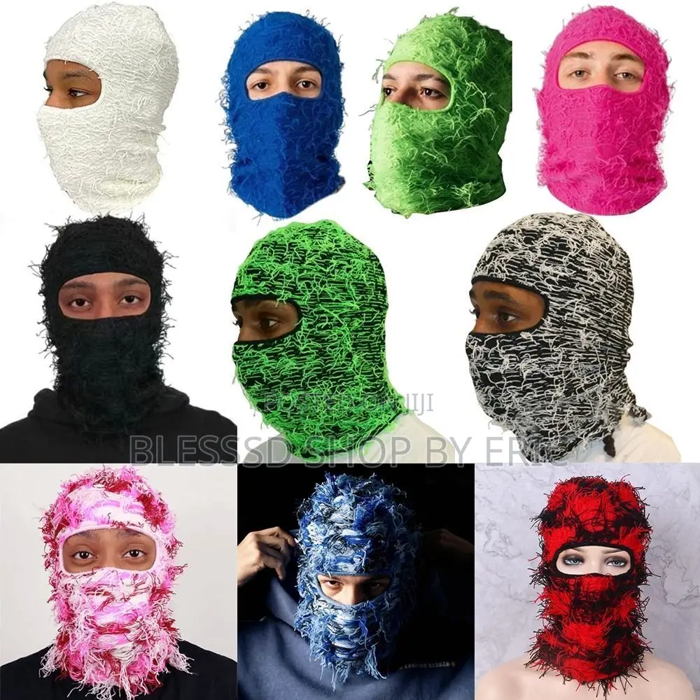 Ski Mask Fuzzy Type. Yeat Balaclava With Distressed Material