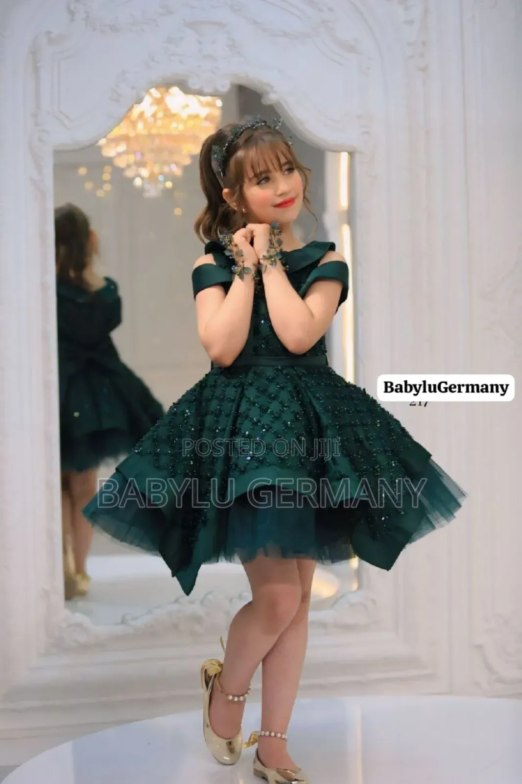 Luxury Turkey Brand Green Ball Gown With Accessories