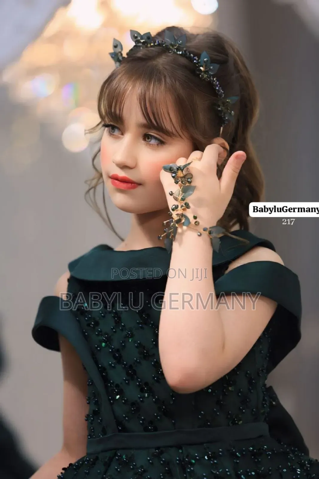 Luxury Turkey Brand Green Ball Gown With Accessories