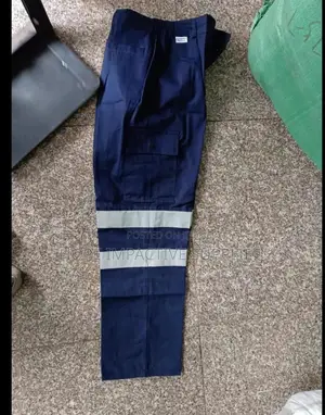 Khaki Trousers With Reflectors.