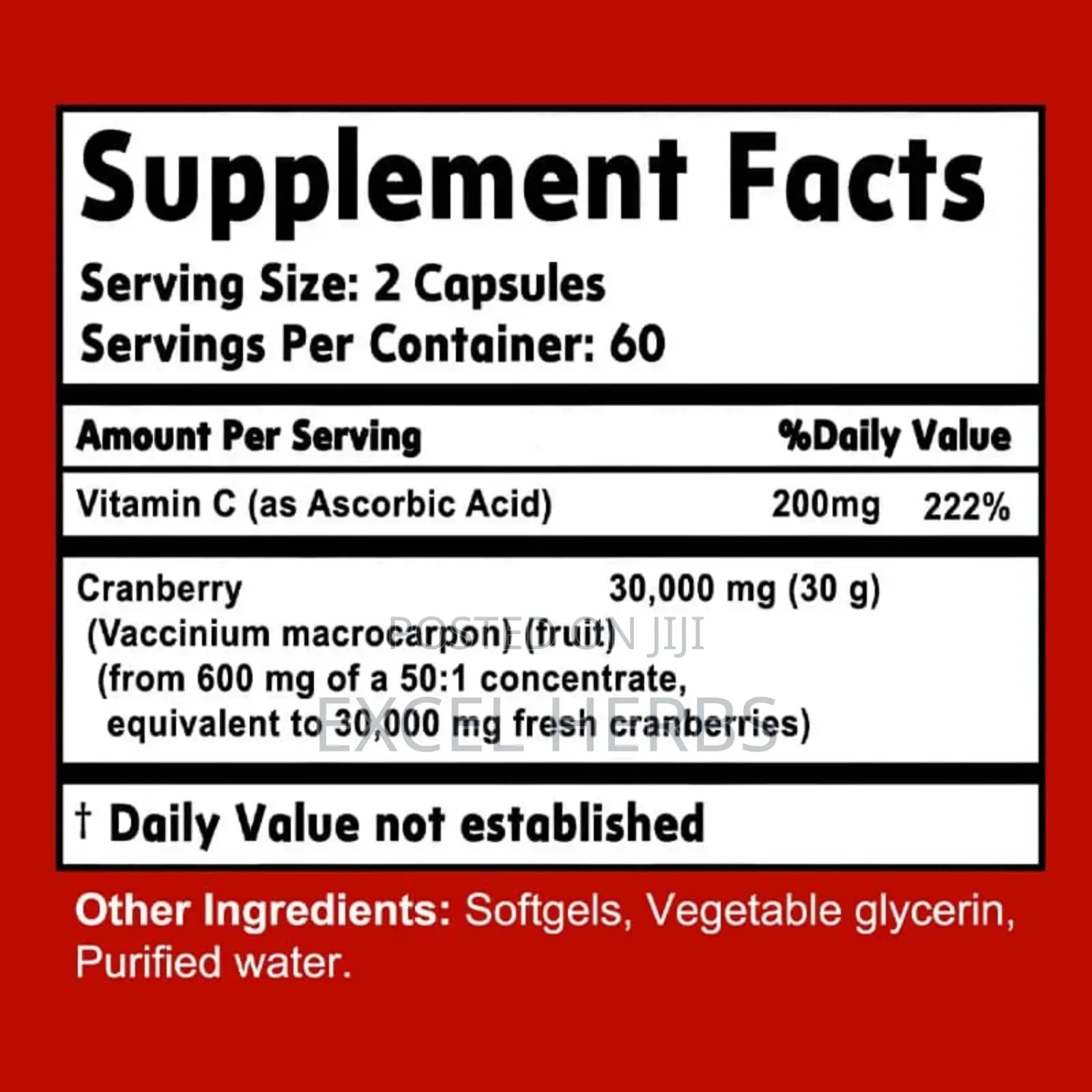 Didacat Cranberry Concentrate +Vitamin C 30000mg Per Serving