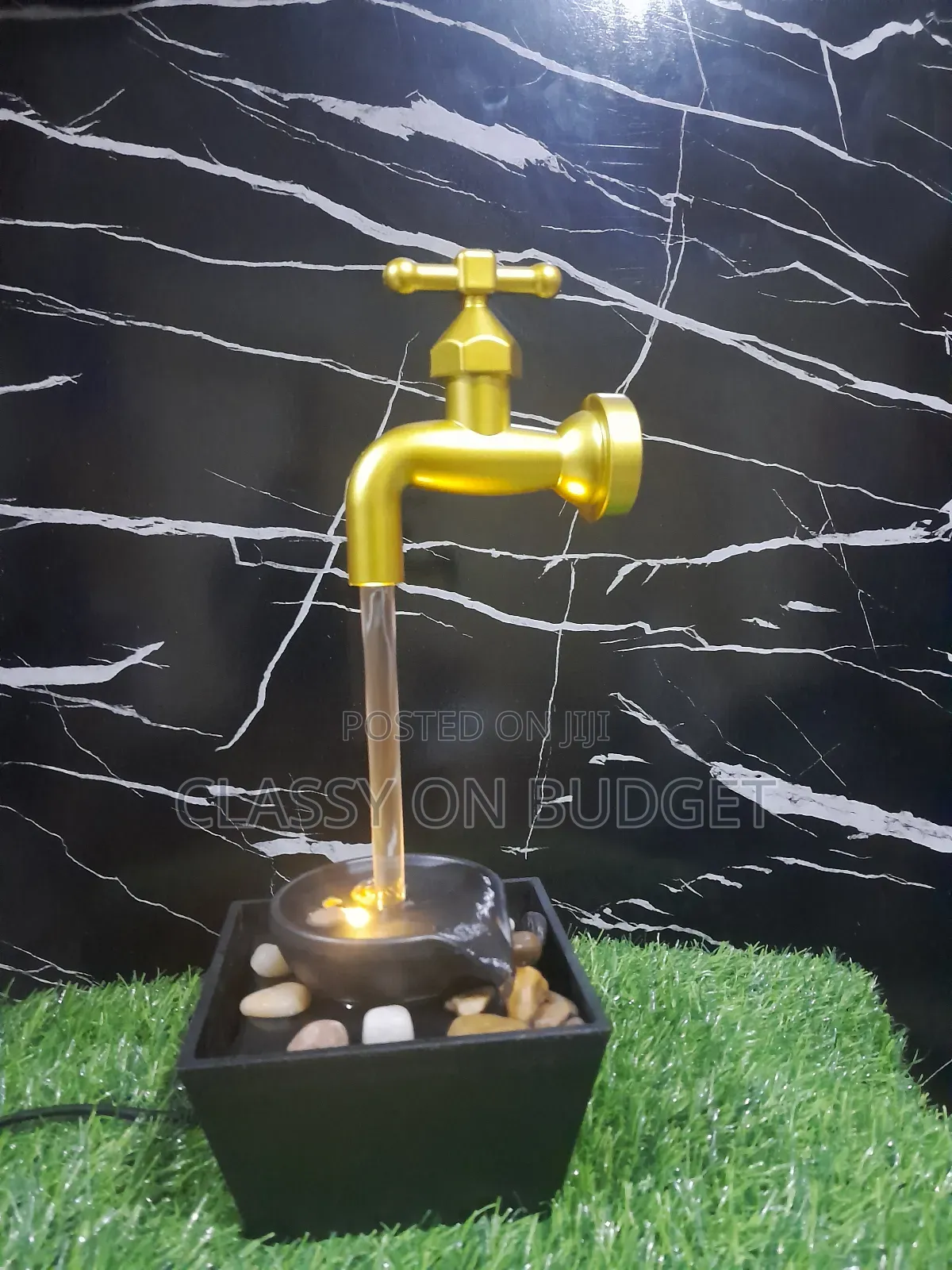 Desktop Fountain With Led Light and Stones