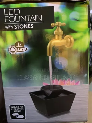 Desktop Fountain With Led Light and Stones