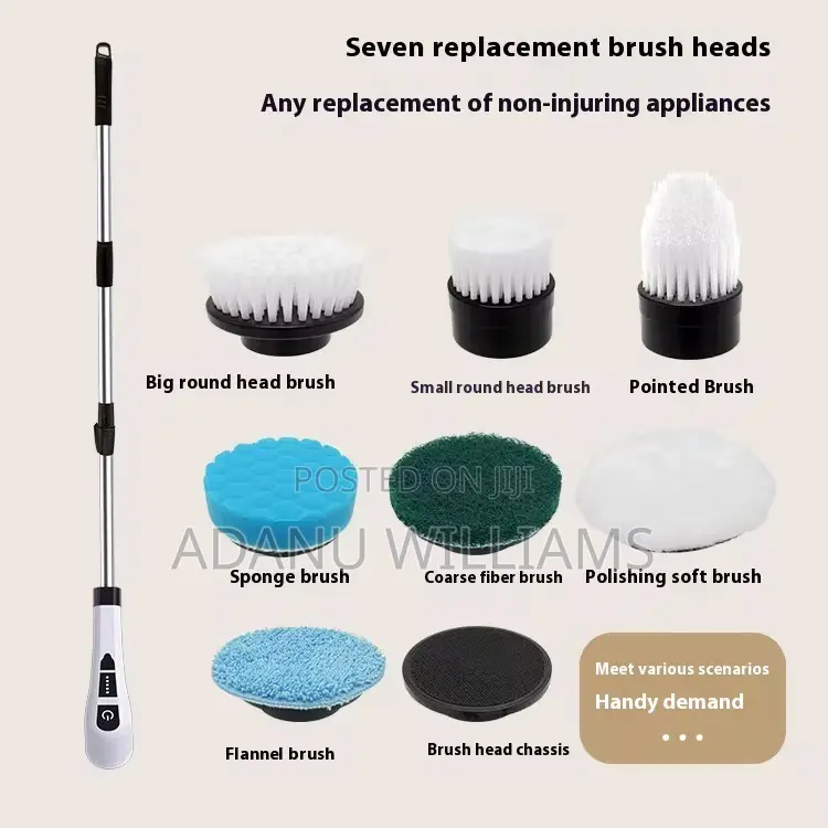 7in1 Electric Spin Scrubber ( 7 Replacement Brush Heads )