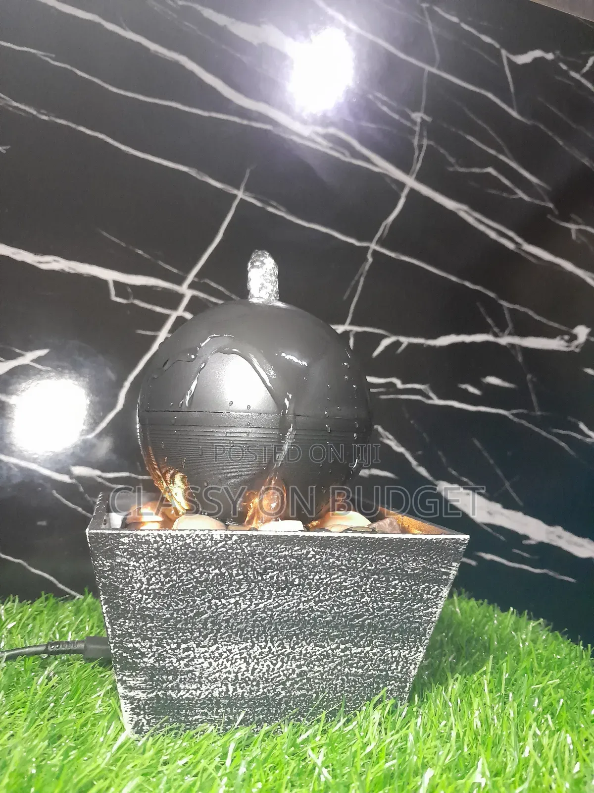 Desktop Fountain With Led Light and Stones