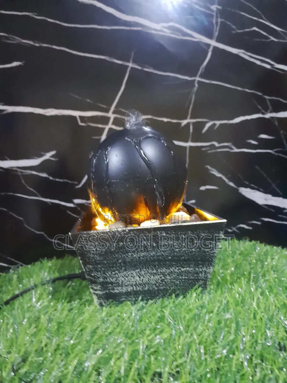 Desktop Fountain With Led Light and Stones