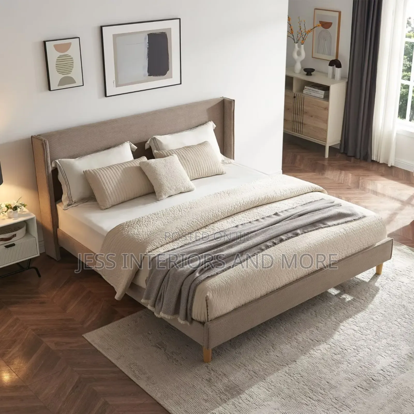 Queen Size Bed Frame (Mink)