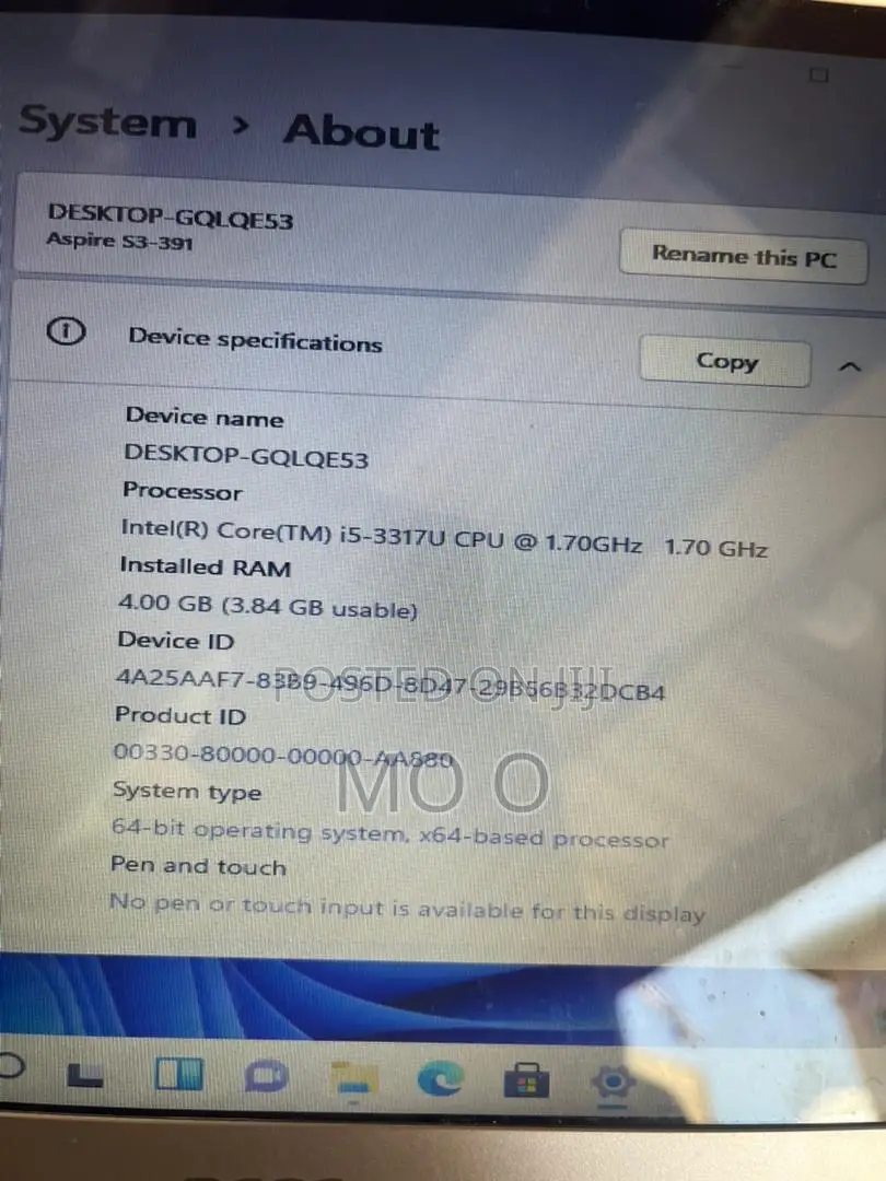 Laptop Acer Aspire 3 4GB Intel Core I5 HDD 500GB