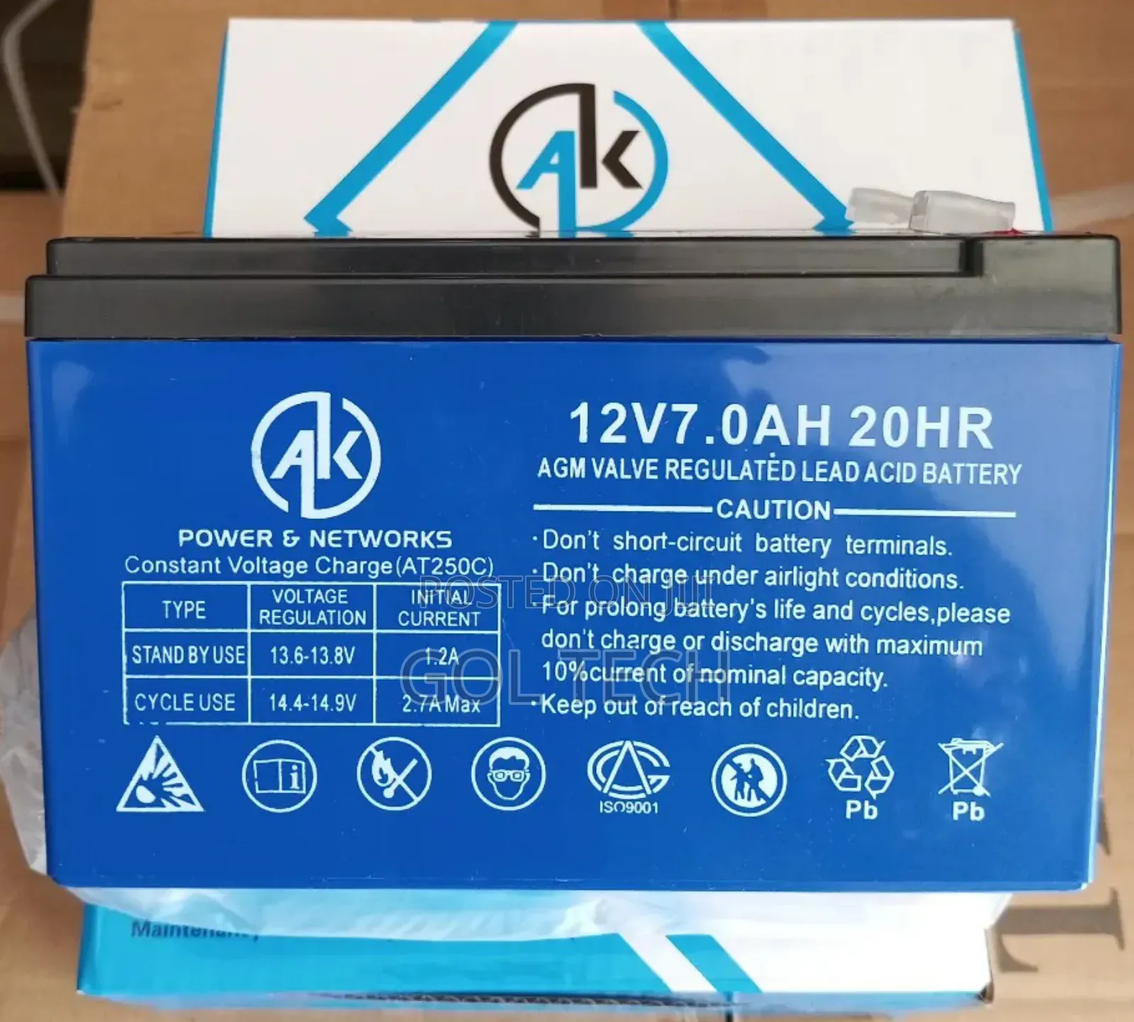 12v/7ah Ups Battery 20hr Ak Original 12v7ah