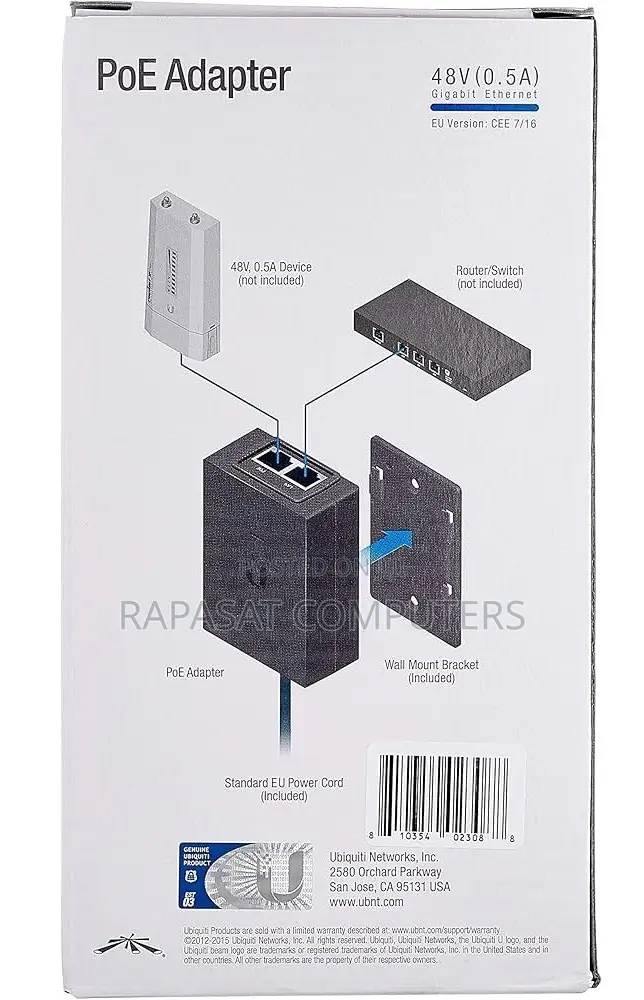 Ubiquiti 48v (0.5a) Gigabit Poe Adapter