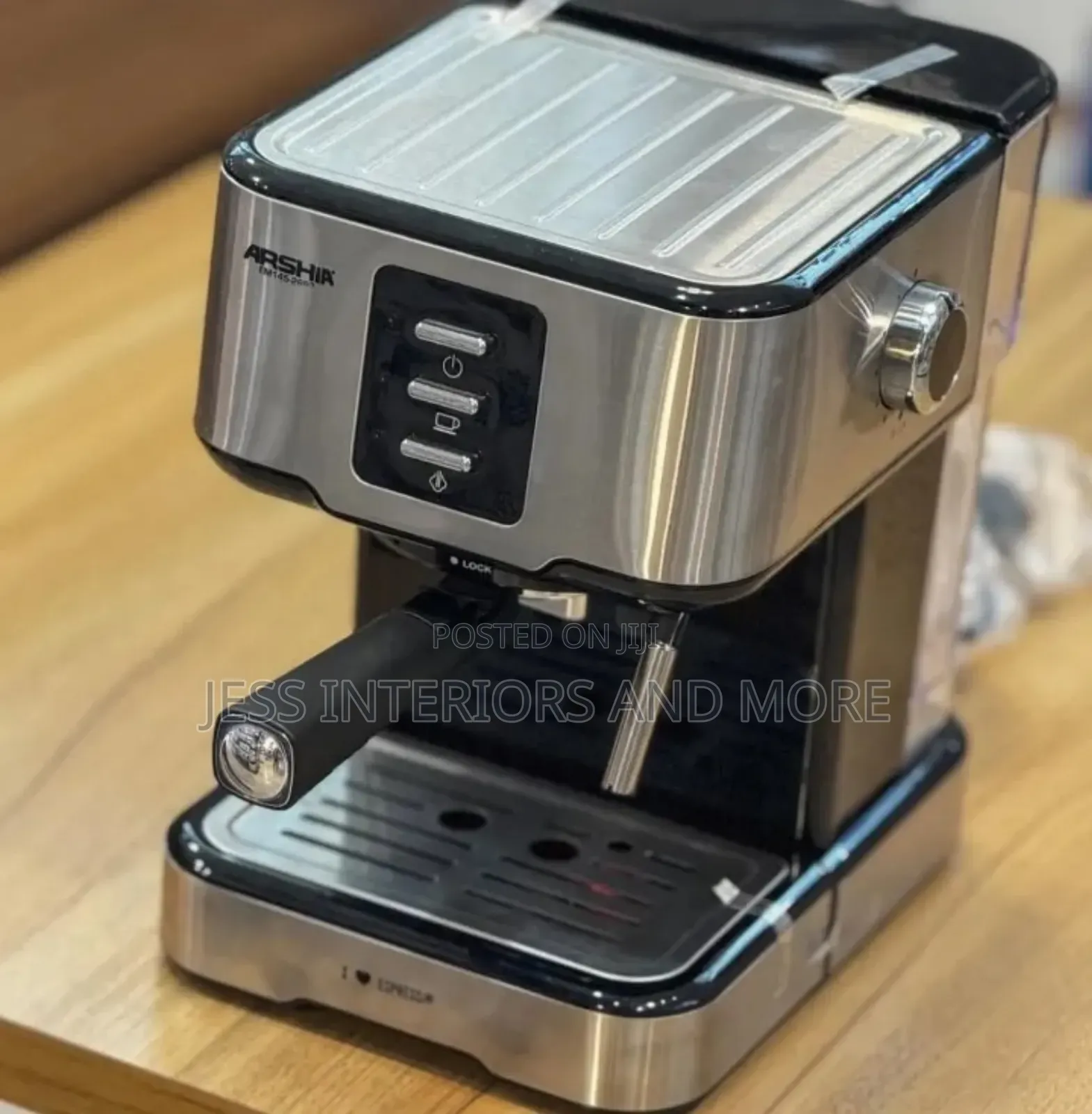 Arshia Premium Espresso Maker Black Silver