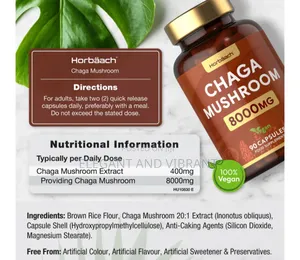 Chaga Mushroom 8000 Mg | 90 Capsules