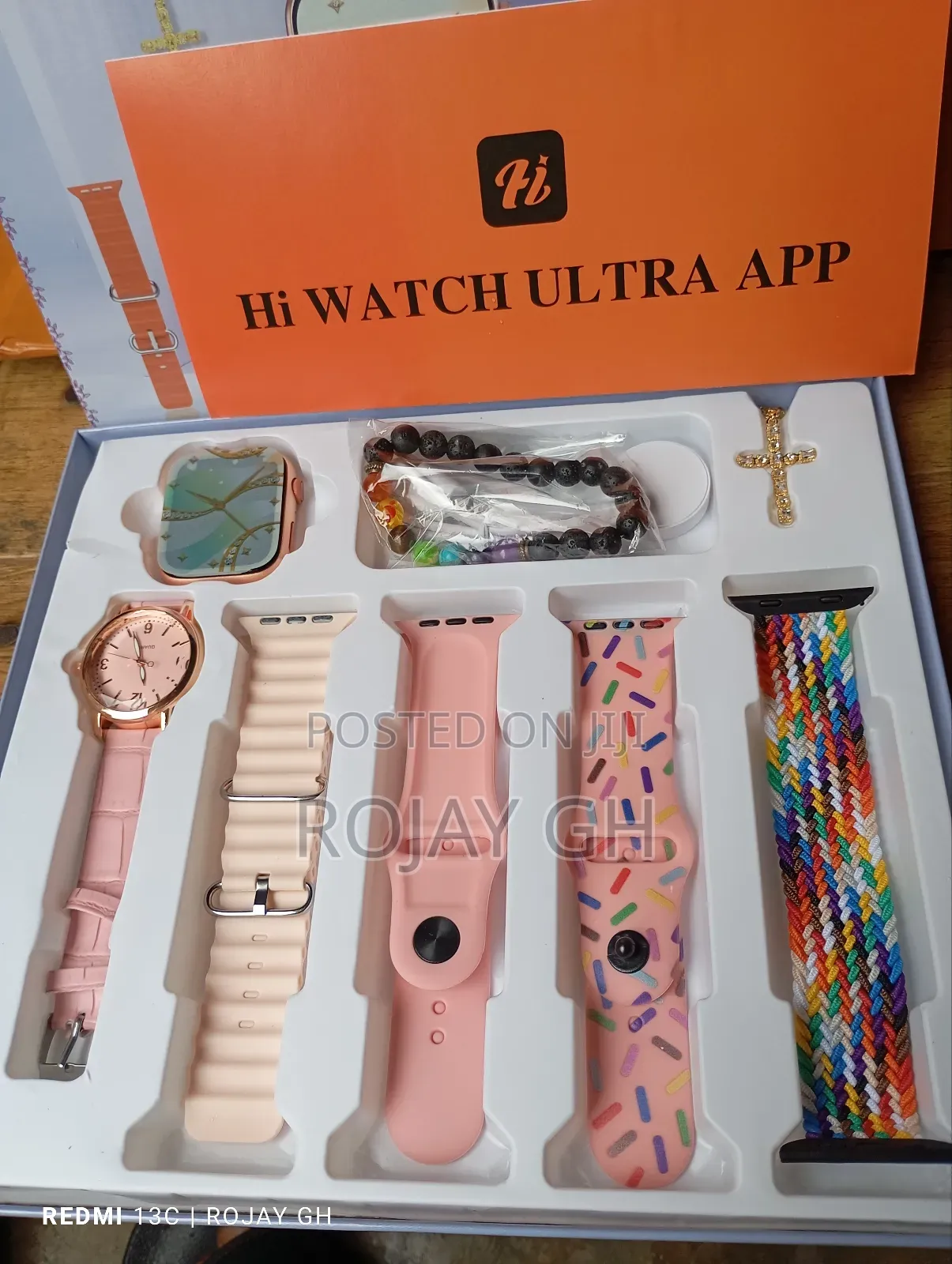 I-520 Mini Smartwatch, Quartz Watch, Bracelet, Chain- Pink