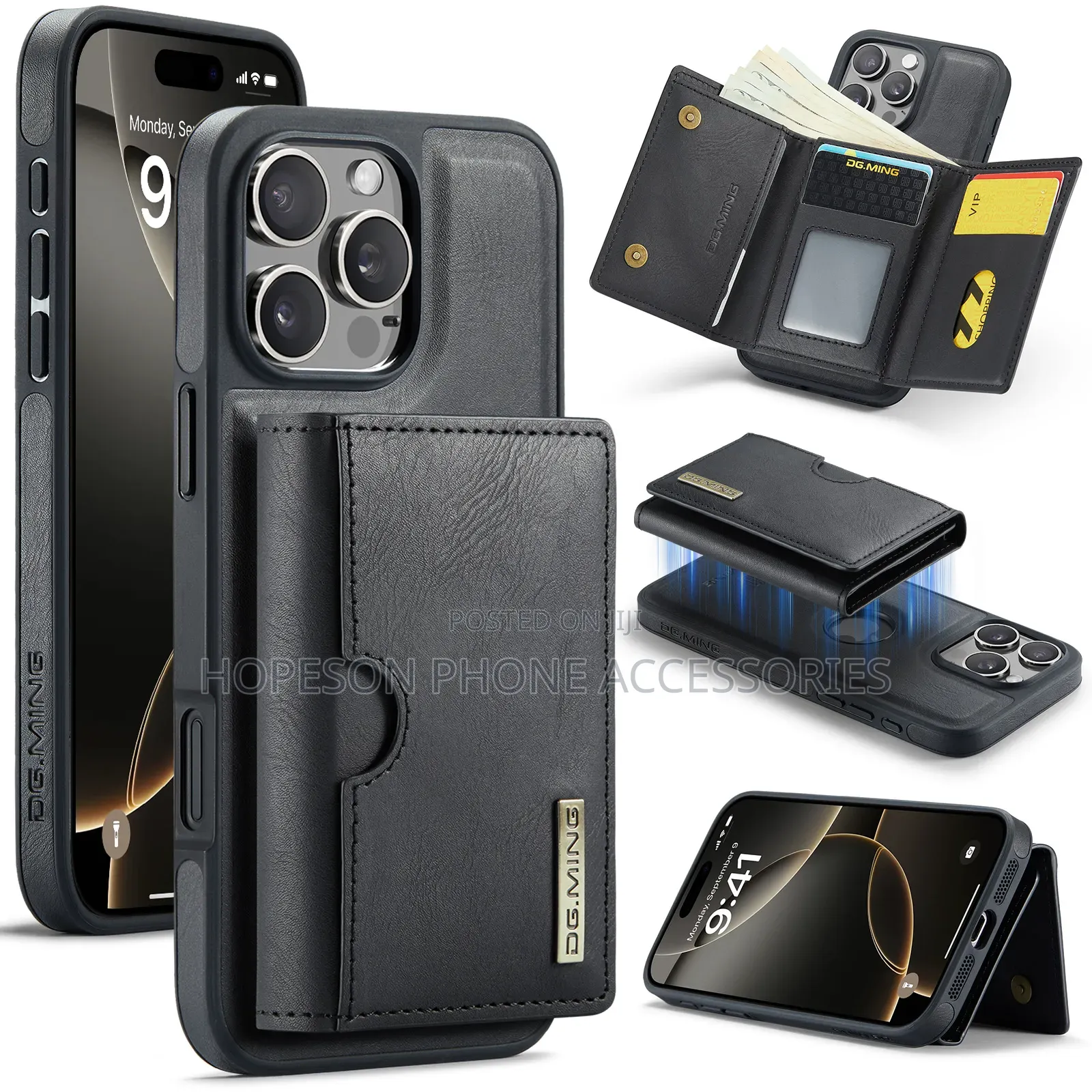 iPhone Magsafe Leather Cases With Detachable Magnetic Wallet
