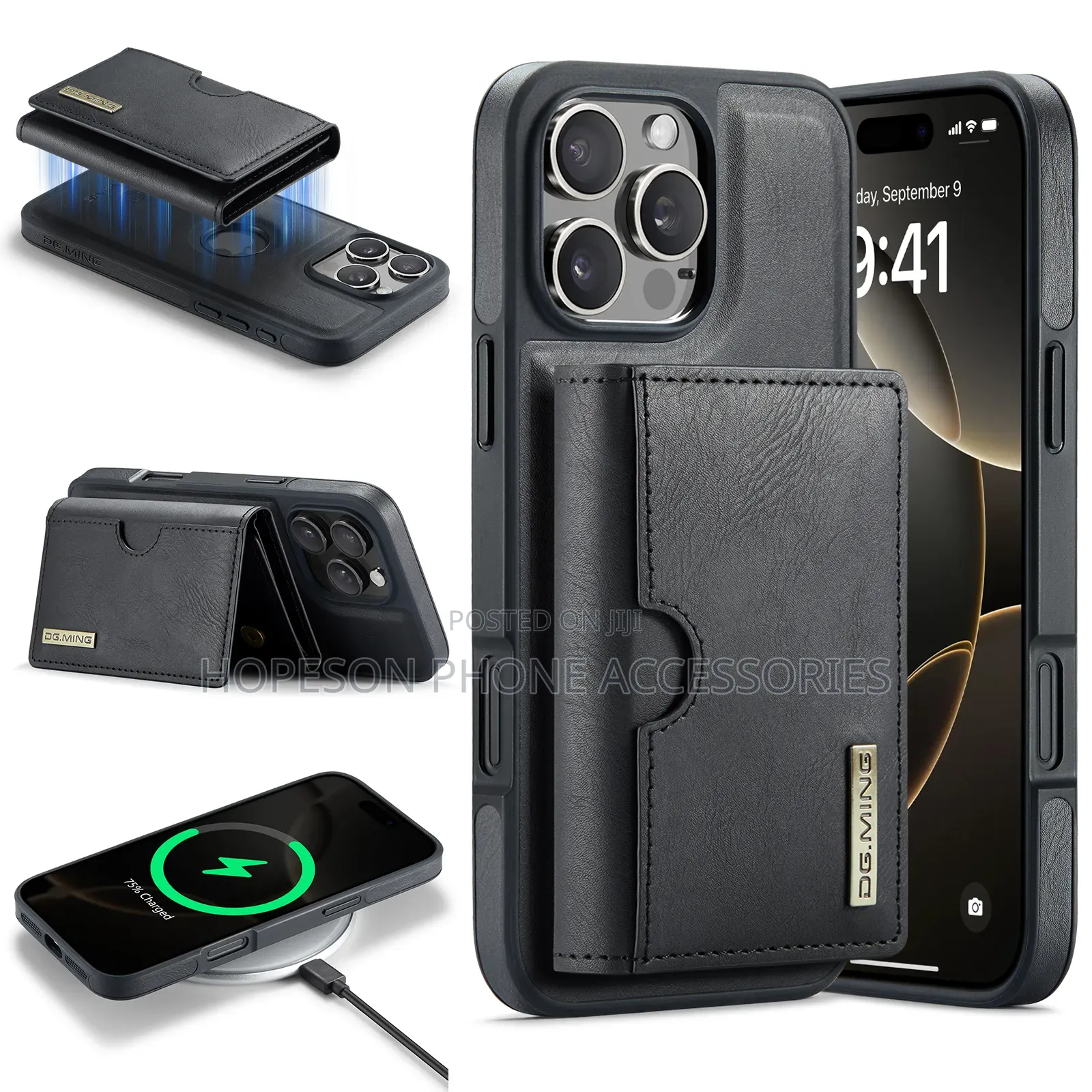 iPhone Magsafe Leather Cases With Detachable Magnetic Wallet