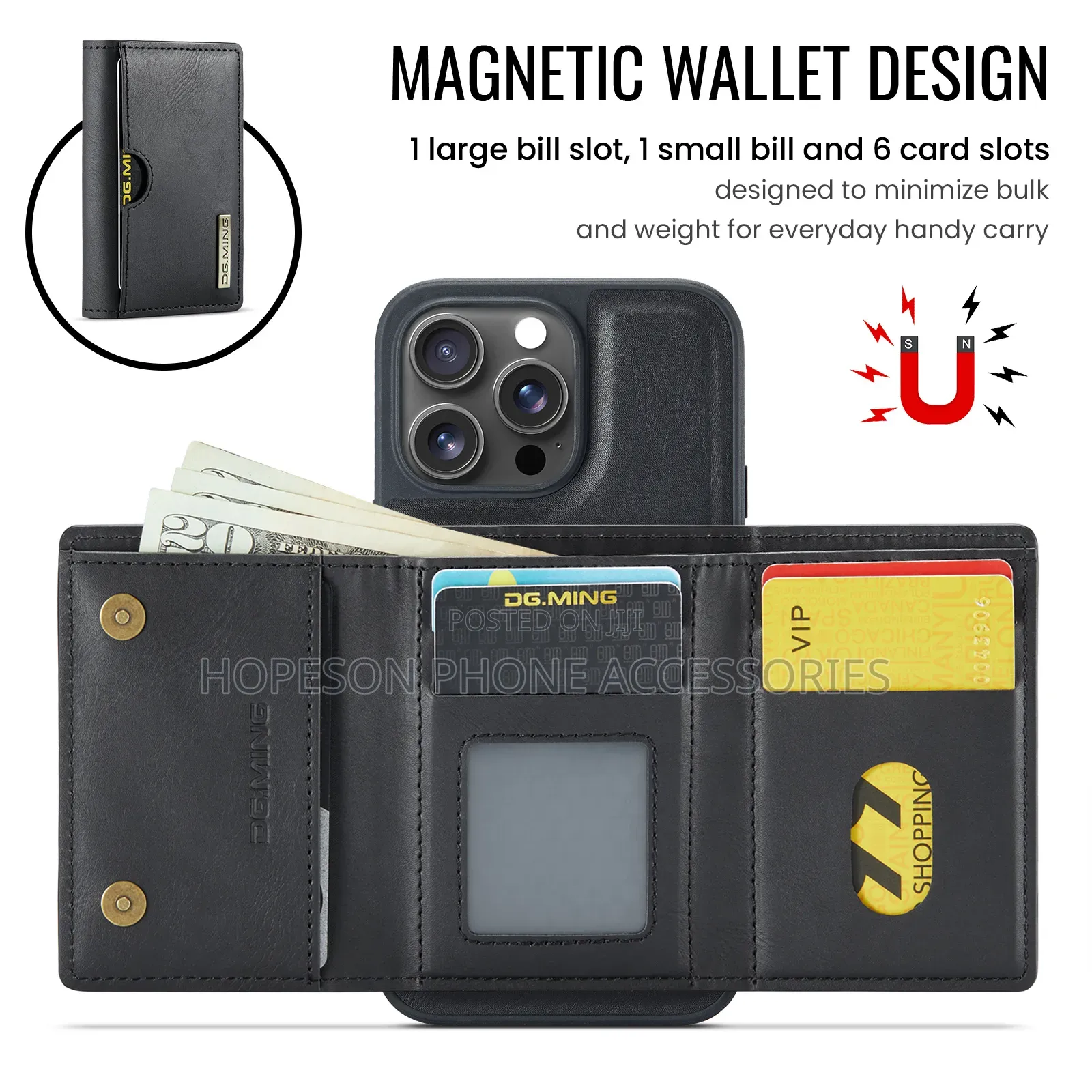 iPhone Magsafe Leather Cases With Detachable Magnetic Wallet