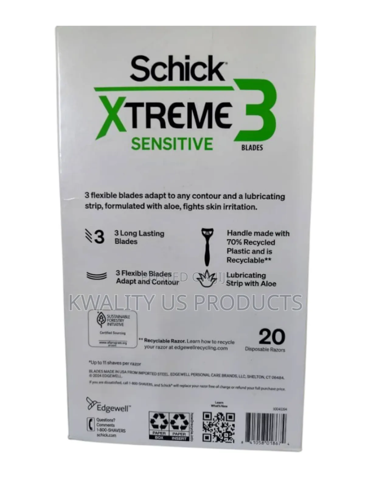 Schick Xtreme Sensitive Disposable Razors - 20 Pieces