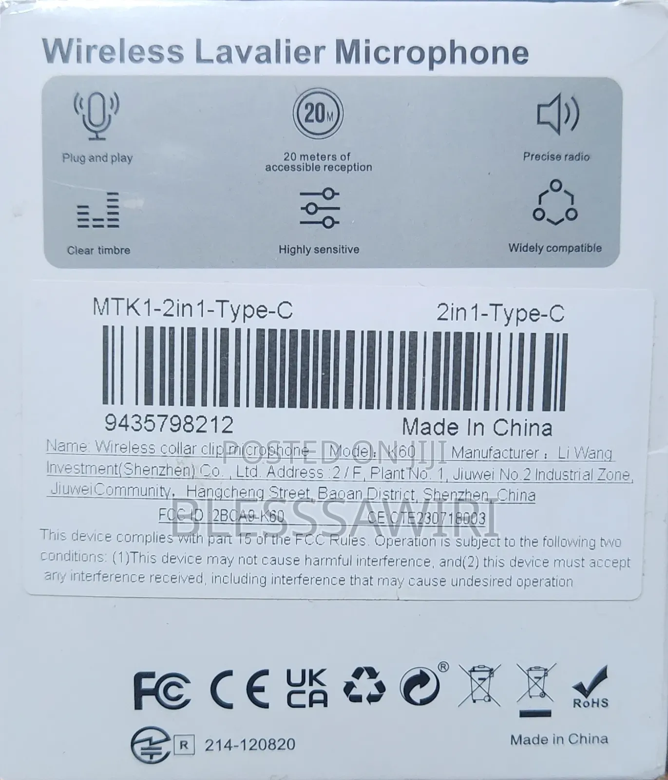 Powerful 2 In1-Type-C Wireless Lavalier Microphone