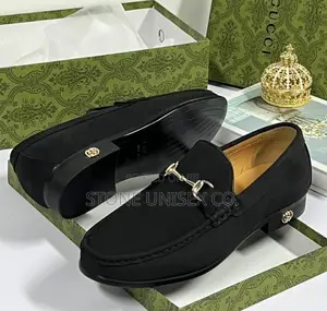 Photo - Gucci Suede Black/Navy/Green Loafers