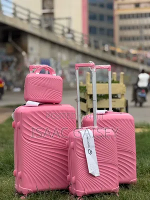 4set Anticrake Luggages With Cosmetic Bag in Pink Colors
