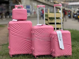 4set Anticrake Luggages With Cosmetic Bag in Pink Colors