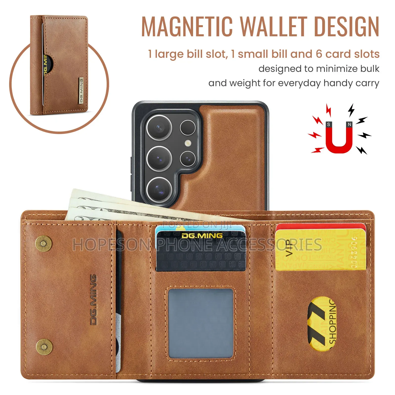 Samsung Magsafe Leather Case With Detachable Magnetic Wallet