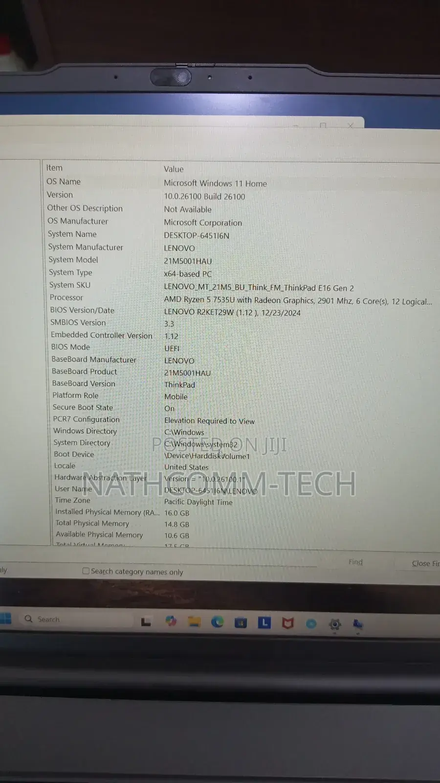 New Laptop Lenovo Thinkpad E16 G1 16GB AMD Ryzen 5 SSD 512GB