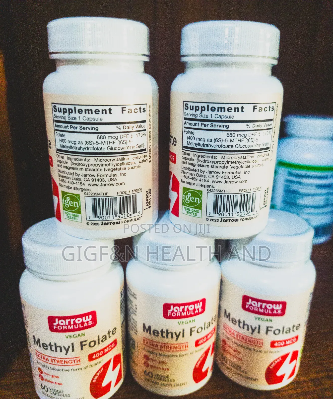 Jarrow Methyl Folate 400mcg/60 Veg Caps