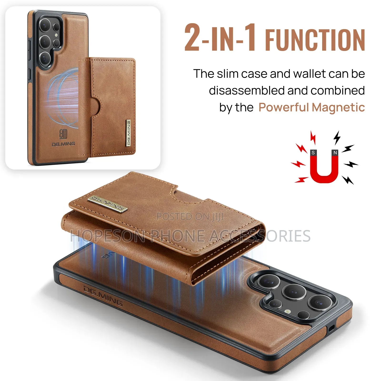 Samsung Magsafe Leather Case With Detachable Magnetic Wallet