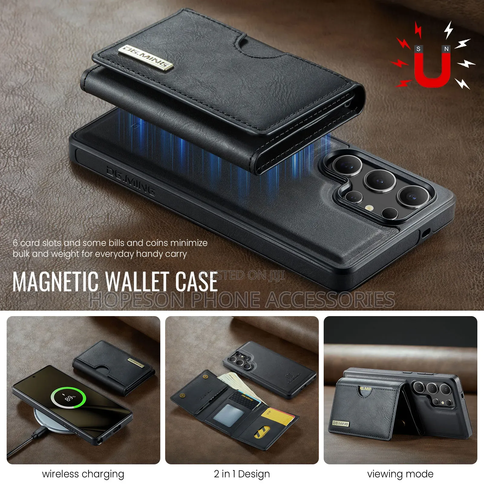 Samsung Magsafe Leather Case With Detachable Magnetic Wallet