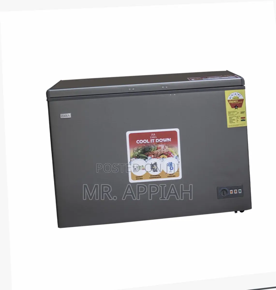 Awesome Zara-360 Single Door Electric Freezer(Dark Gray)