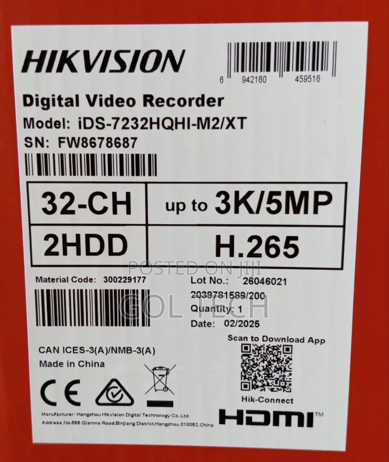 Hikvision Acusense Dvr 32ch /5mp Turbo Hd Pro 5 In 1