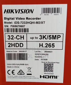 Hikvision Acusense Dvr 32ch /5mp Turbo Hd Pro 5 In 1