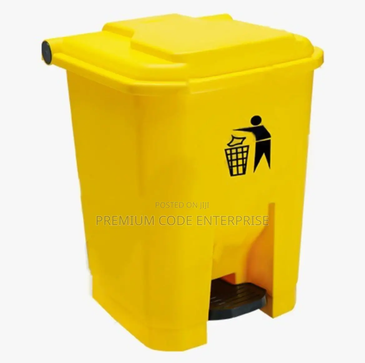 50l Yellow Pedal Dustbin – Hands-Free Waste Bin