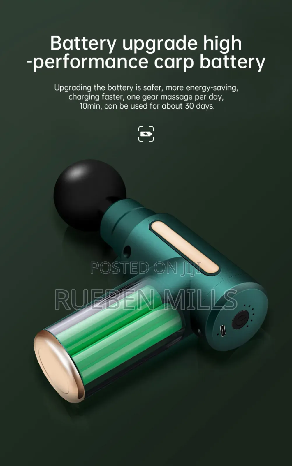 Green Rechargeable Smart Fascial Deep Tissue Massage Gun