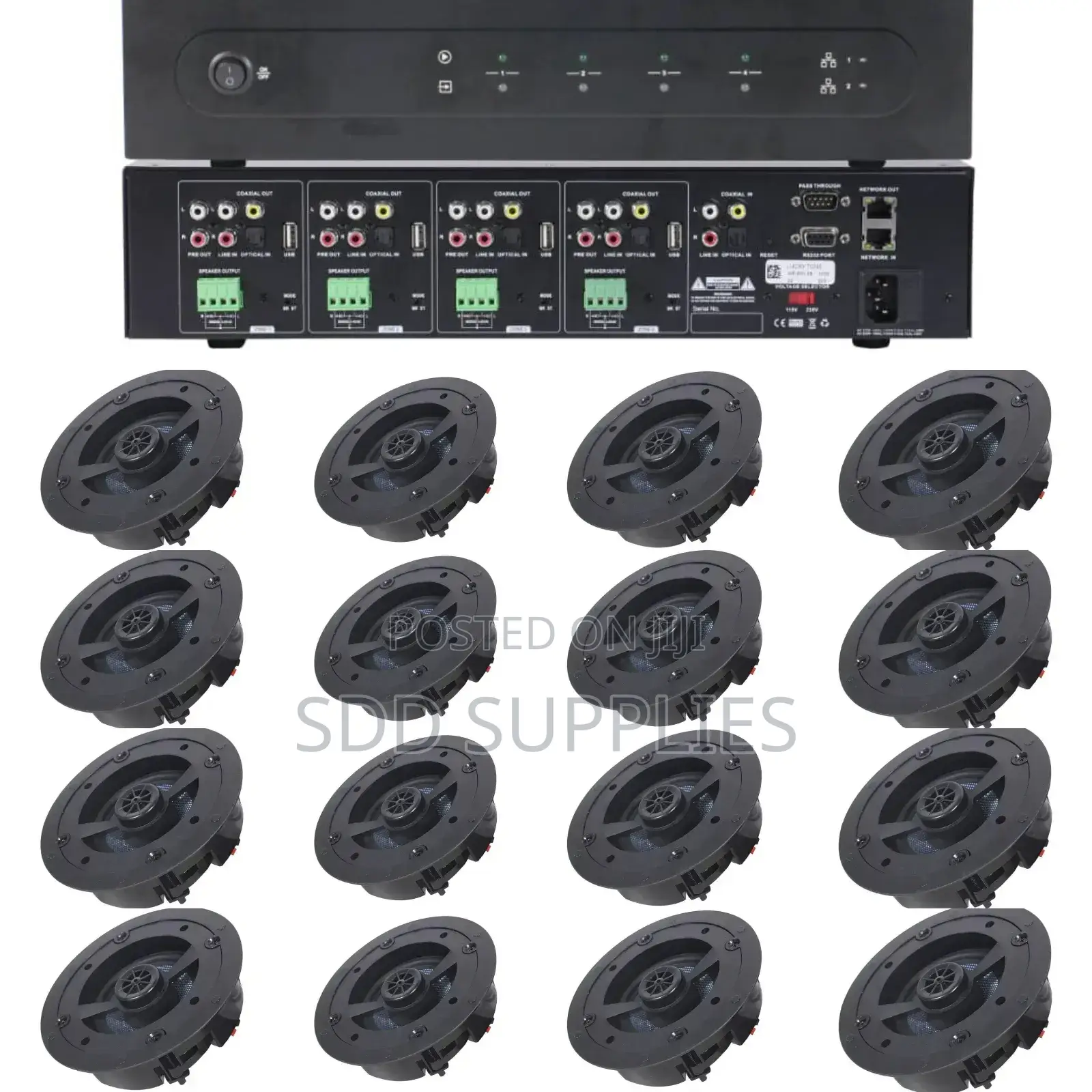 400watt 8ch,4zone Amplifier & 16set 2way Abs Ceiling Speaker