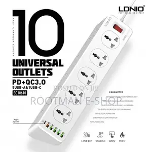Ldnio Sc10610 Fast Charging Power Strip With 10 Outlets