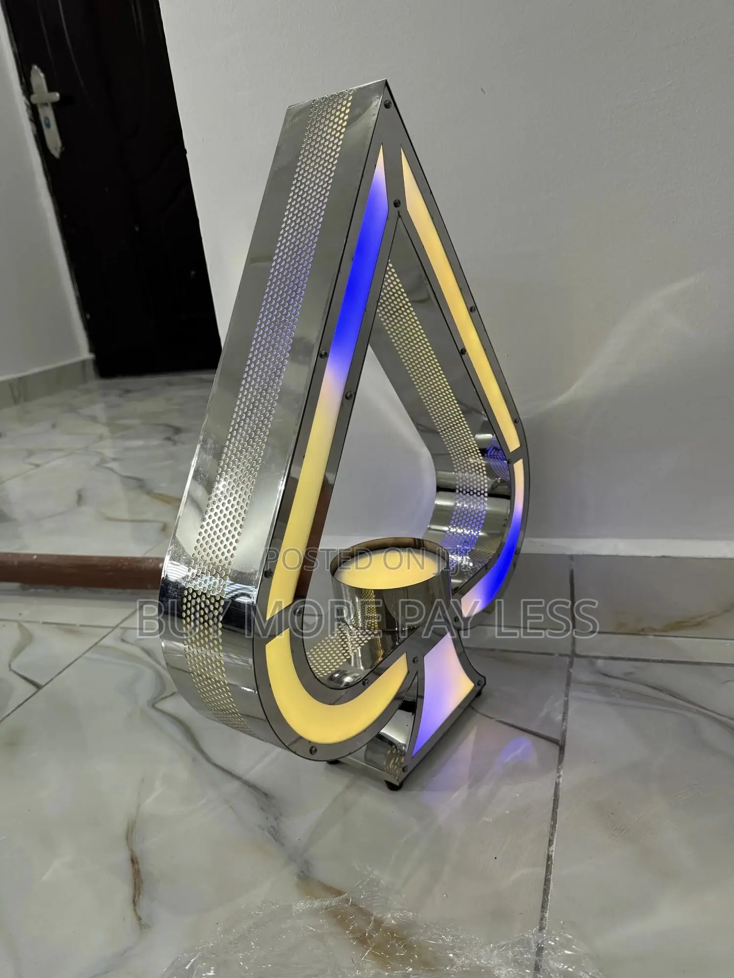 Ace Of Spade Led Bottle Glorifier 1in 1 Silver