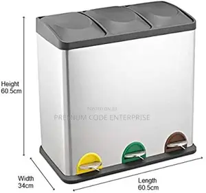 3-Compartment 45l Recycling Waste-Bin