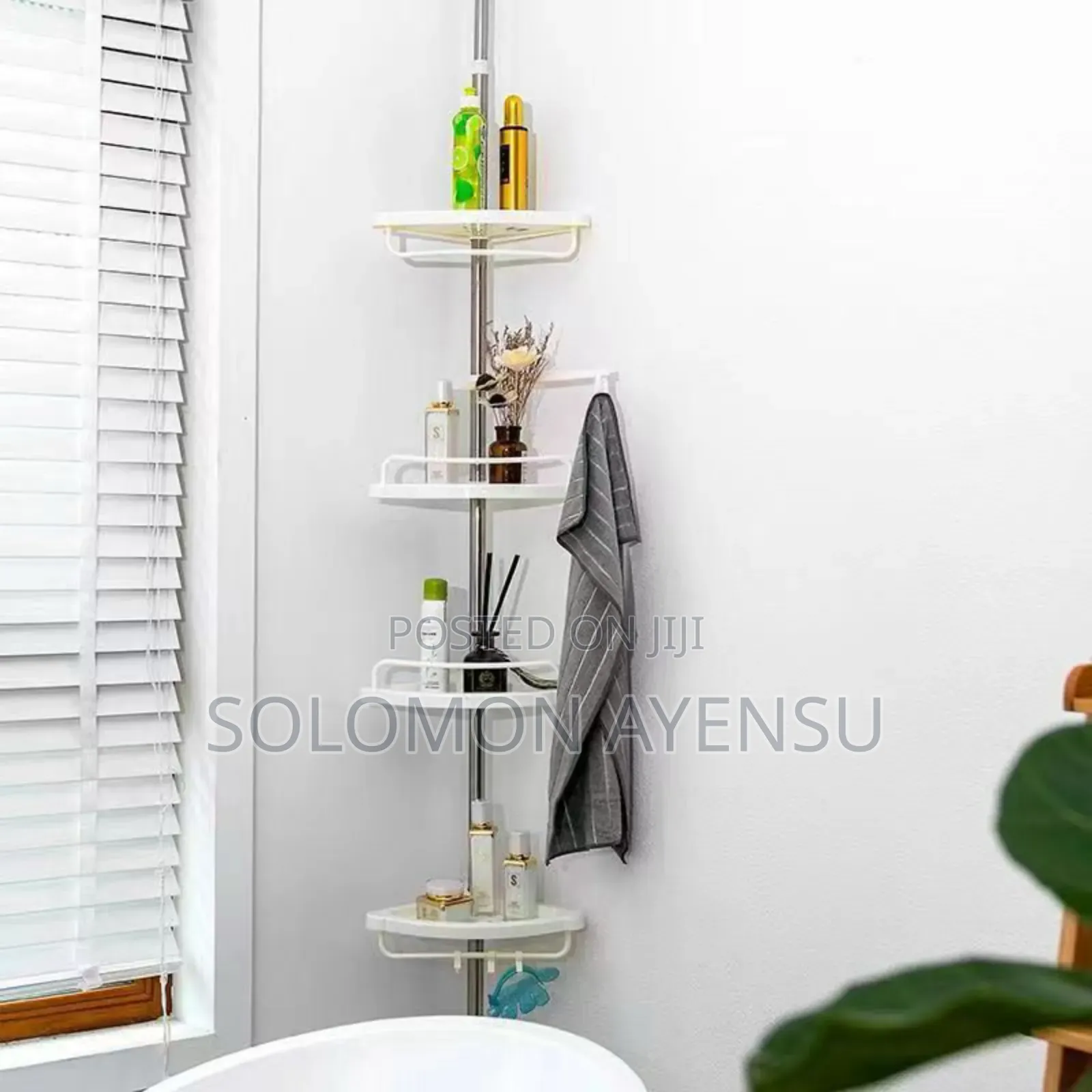 4 Tier Adjustable Bathroom Corner Rack