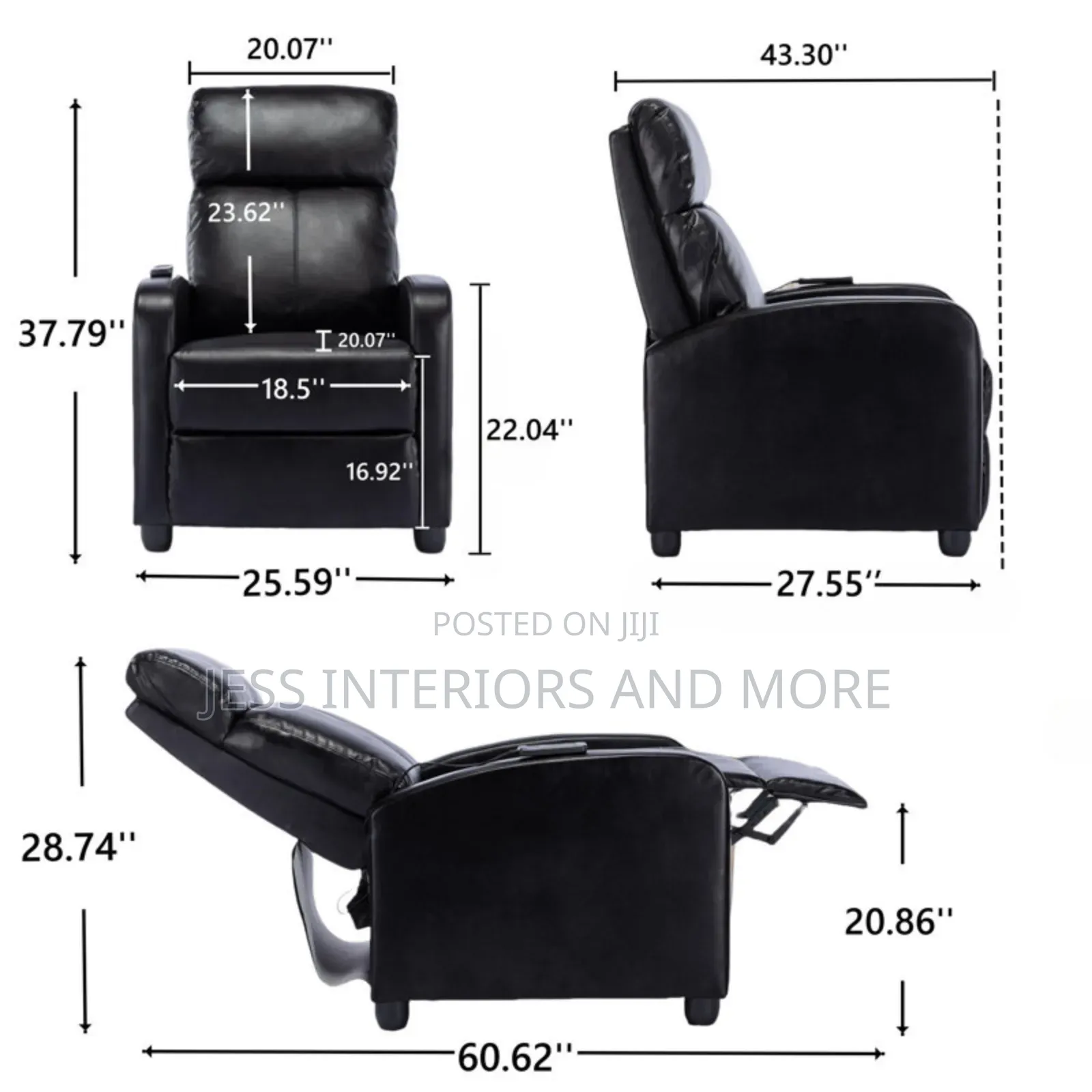Leather Compact Massage Chair With Remote Control