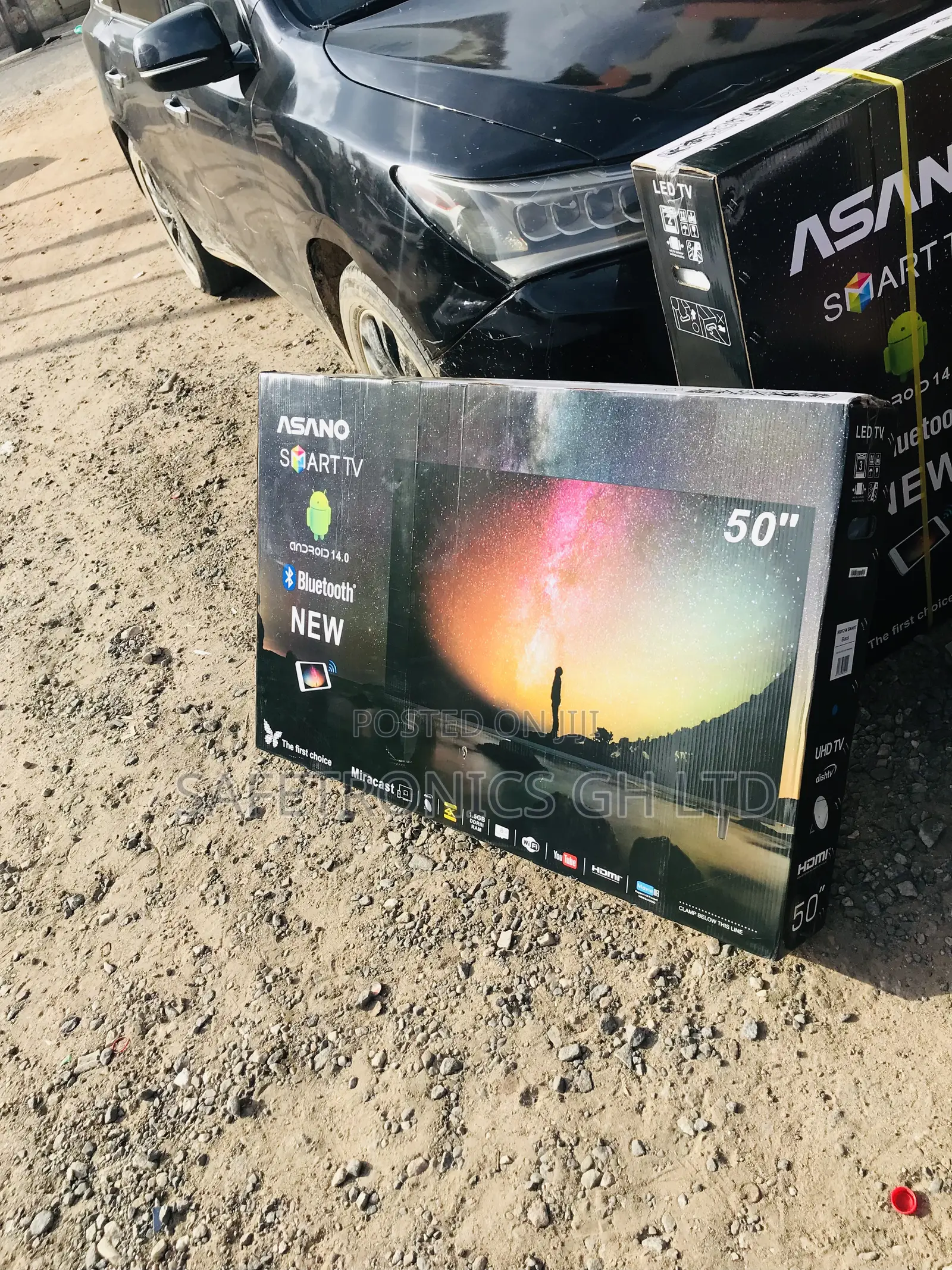 Original Black 50 Inch Smart Led Uhd Asano Android Tv