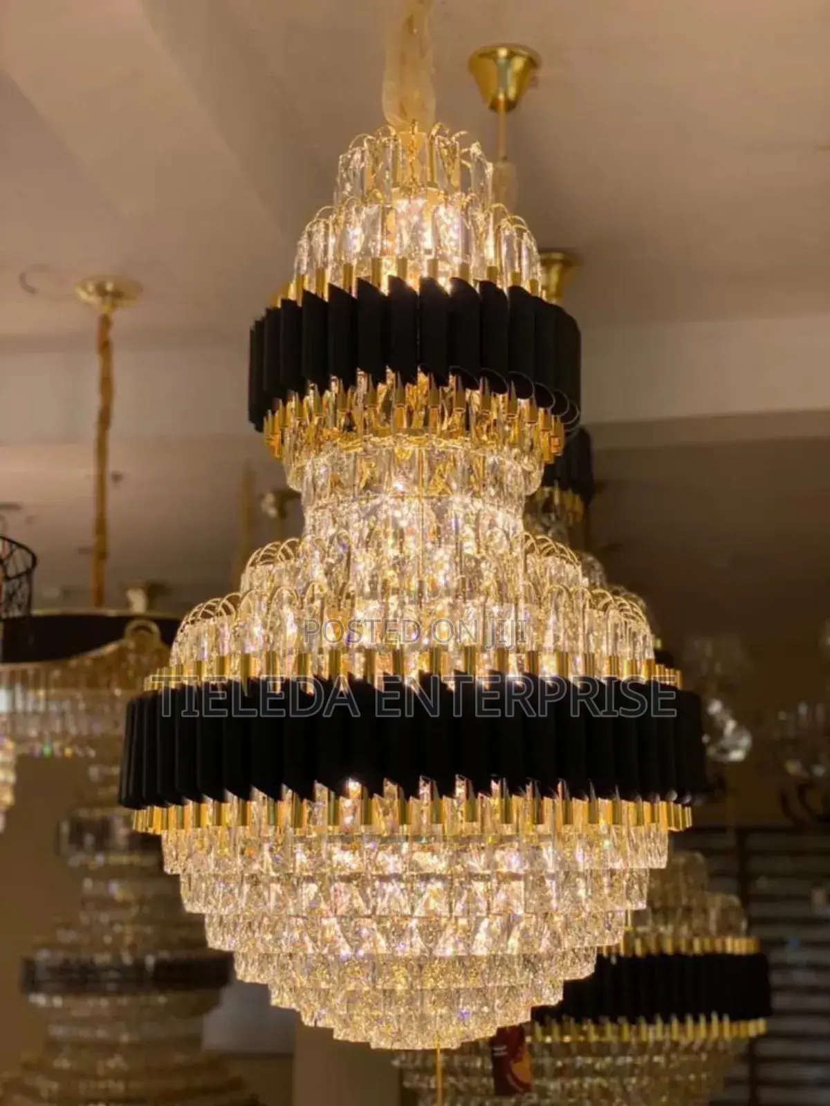 Double Barring Chandelier Light 800mm
