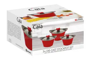 Sqprofessional Caia 3pc Die-Cast Stockpot Set